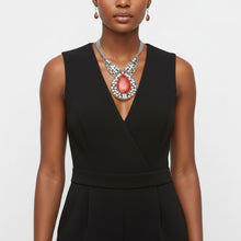 Load image into Gallery viewer, Pendant XL Red Cracked Teardrop Tribal Necklace