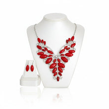 Load image into Gallery viewer, Bib Regal Tribal Red Cracked Marquise Necklace