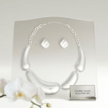 Load image into Gallery viewer, Matte Silver Collar Domed Industrial Link Necklace