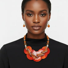 Load image into Gallery viewer, Collar Orange Shell Disc Beaded Necklace for Women