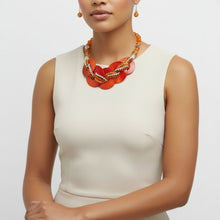 Load image into Gallery viewer, Collar Orange Shell Disc Beaded Necklace for Women