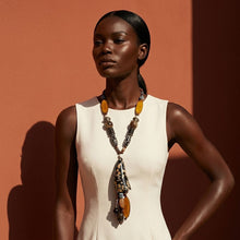 Load image into Gallery viewer, Handcrafted Real Buffalo Horn & Wood Bead Necklace