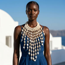Load image into Gallery viewer, Handcrafted Cowrie Shell Large Bib Necklace