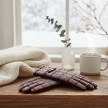 Load image into Gallery viewer, Plaid Wine Touchscreen Winter Gloves for Women