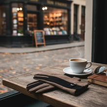 Load image into Gallery viewer, Black Taupe Faux Suede Touchscreen Winter Gloves