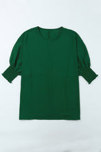 Load image into Gallery viewer, White Smocked Wrist Shift Top