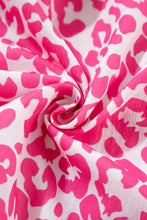 Load image into Gallery viewer, Bright Pink Leopard Printed Long Sleeve Buttoned Front Mini Dress