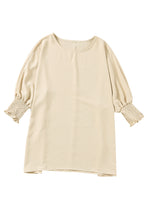 Load image into Gallery viewer, White Smocked Wrist Shift Top