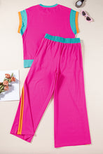 Load image into Gallery viewer, Strawberry Pink Color Block Detail Casual Two-piece Set