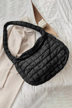 Load image into Gallery viewer, White Quilted Zipper Large Shoulder Bag