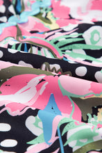 Load image into Gallery viewer, Pink Leopard Floral Ricrac Embellished Tiered Mini Dress