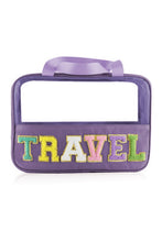 Load image into Gallery viewer, Black TRAVEL Chenille Letter Clear PVC Makeup Bag