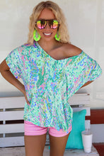 Load image into Gallery viewer, Sky Blue Loose Painted Floral Tee