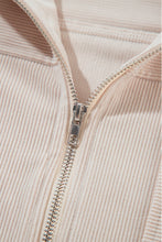Load image into Gallery viewer, Real Teal Corduroy Drawstring Hooded Pocket Zip Up Jacket