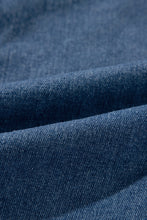 Load image into Gallery viewer, Sail Blue Side Pockets Lapel Collar Denim Jacket
