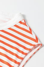 Load image into Gallery viewer, Orange Stripe Oversized Buttoned Front Sleeveless Wide Leg Jumpsuit