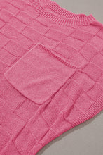 Load image into Gallery viewer, Dusty Pink Lattice Textured Knit Short Sleeve Sweater
