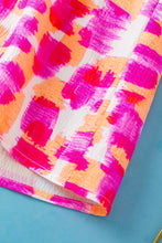 Load image into Gallery viewer, Green Abstract Print Button Back Ruffled High Neck Blouse