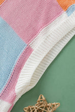 Load image into Gallery viewer, Grapefruit Orange Color Block Cap Sleeve Sweater