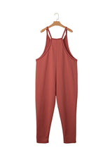 Load image into Gallery viewer, Gold Flame Side Pockets Harem Pants Sleeveless V Neck Jumpsuit