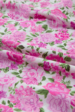 Load image into Gallery viewer, Pink Plus Size Floral Print Smocked Puff Sleeve Dress