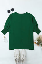 Load image into Gallery viewer, White Smocked Wrist Shift Top