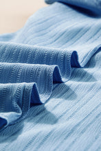 Load image into Gallery viewer, Beau Blue Ruffled Half Sleeve V Neck Textured Top