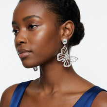 Load image into Gallery viewer, Dangle XL Silver Glam Butterfly Post Earrings