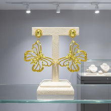 Load image into Gallery viewer, Dangle XL Yellow Glam Butterfly Post Earrings