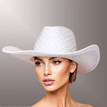 Load image into Gallery viewer, Cowboy Hat White Rhinestone Cowgirl Fashion Hat