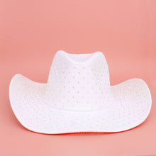 Load image into Gallery viewer, Cowboy Hat White Rhinestone Cowgirl Fashion Hat