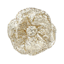 Load image into Gallery viewer, XL Flower Gold Sequin Hair Clip Headband Brooch