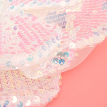 Load image into Gallery viewer, XL Flower White Sequin Hair Clip Headband Brooch