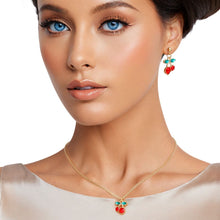 Load image into Gallery viewer, Charm Cherry Red Lightweight Gold Chain Necklace