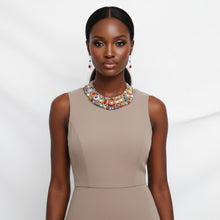 Load image into Gallery viewer, Multicolor Glass Bead Woven Collar Bib Necklace