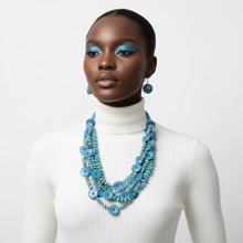 Load image into Gallery viewer, Tribal Turquoise Resin Bead Multi Layer Necklace