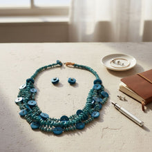 Load image into Gallery viewer, Tribal Turquoise Resin Bead Multi Layer Necklace