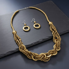 Load image into Gallery viewer, Long Gold Wood Bead Earthy Energy Necklace