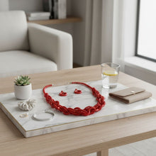 Load image into Gallery viewer, Long Red Wood Bead Earthy Energy Necklace