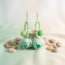 Load image into Gallery viewer, Mint Green Floral Garden Statement Bib Necklace