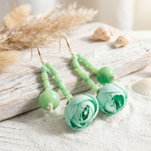 Load image into Gallery viewer, Mint Green Floral Garden Statement Bib Necklace