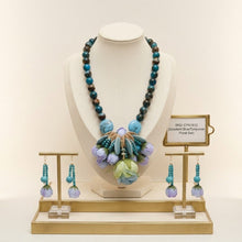 Load image into Gallery viewer, Turquoise Floral Garden Statement Bib Necklace