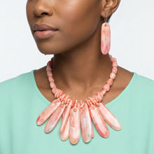 Load image into Gallery viewer, Bib Pink Resin Drops Tropical Getaway Necklace