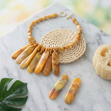 Load image into Gallery viewer, Bib Yellow Resin Drops Tropical Getaway Necklace
