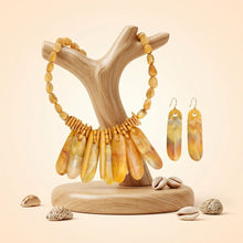 Load image into Gallery viewer, Bib Yellow Resin Drops Tropical Getaway Necklace