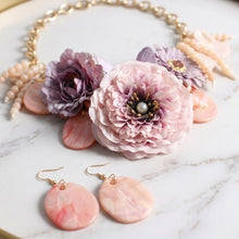 Load image into Gallery viewer, Chunky Faux Lavender Flower Butterfly Bib Necklace
