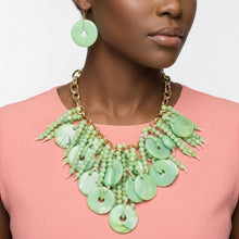 Load image into Gallery viewer, Green Waterfall Fringe Tropical Getaway Necklace