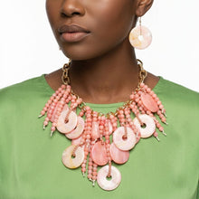 Load image into Gallery viewer, Pink Waterfall Fringe Tropical Getaway Necklace