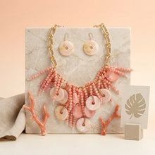 Load image into Gallery viewer, Pink Waterfall Fringe Tropical Getaway Necklace