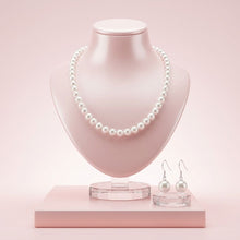 Load image into Gallery viewer, 8mm White Glass Pearl with Hand Knot Necklace